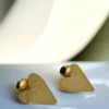 Golden-Love-Earrings-in-heart-shape-crafted-in-18k-gold-plated-brass-with-a-delicate-hammered-finish