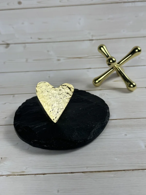 Golden-Love-ring-heart-shaped-crafted-in-18k-gold-plated-bronze-with-a-delicate-hammered-finish-that-highlights-its-unique-shine-and-texture
