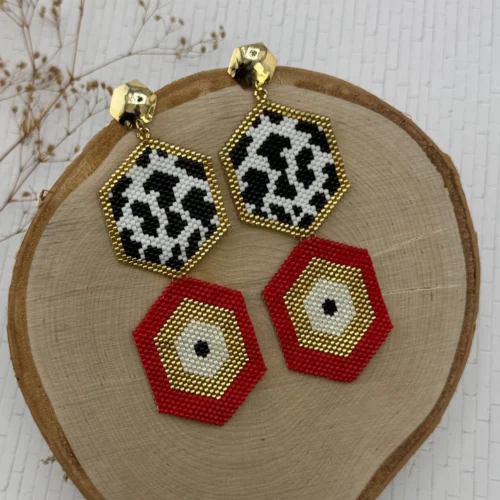 Safari-earrings-handcrafted-with-Miyuki-glass-beads-woven-piece-by-piece-in-a-hexagonal-design
