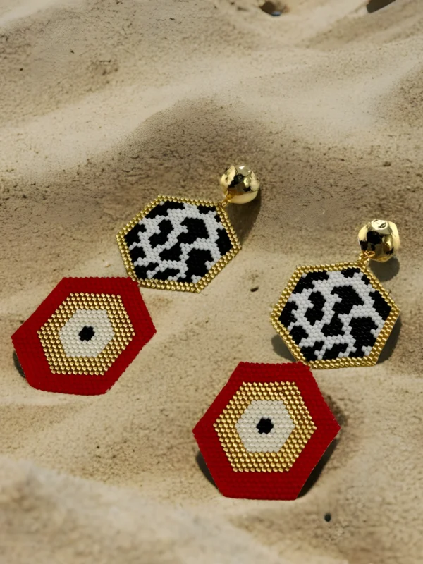 Safari-earrings-handcrafted-with-Miyuki-glass-beads-woven-piece-by-piece-in-a-hexagonal-design