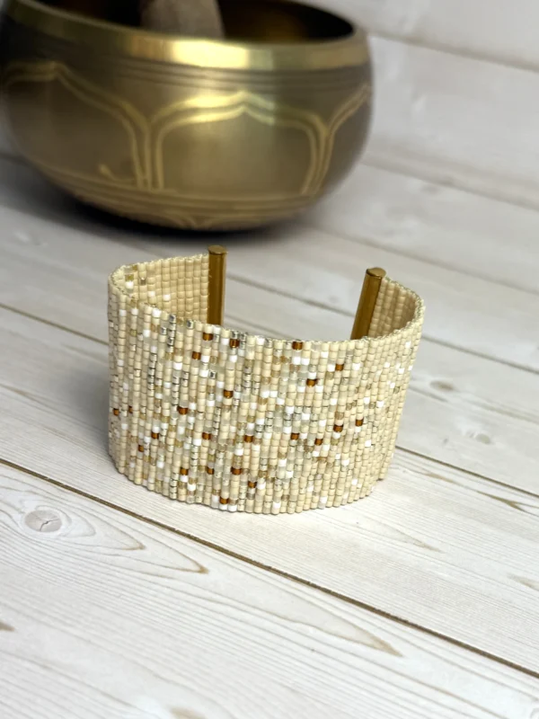 Adjustable-Golden Whisperl-Bracelet-handmade-with-Miyuki-glass-beads